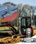 Tubular Hydraulic Bidirectional Flow Control Restrictor Valve With L08 Connector installed on excavator in construction site