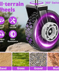 Close-up of all-terrain wheel with 360° swivel on Foldable Wagon Cart With 280 Lbs Capacity, Lightweight And Easy To Carry
