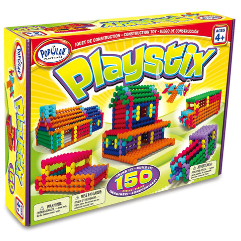 Box of Playstix Construction Toy Set With Building Sticks For STEM Classrooms And Home Play Kid Friendly For Kids Ages 4 And Up 150 Piece Kit