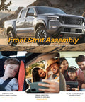 Cadillac Escalade ESV And Chevy Suburban Tahoe Silverado GMC Yukon Front Strut Pair With Magnetic Fit Replacement Shock Absorber Assembly Replaces 84977478 84176631 Heavy Duty Smooth Ride Easy Install with truck and family images