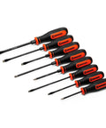 Diamond Tip Dual Material Screwdriver Set With Phillips And Slotted Drivers 8 Piece Pro Grade Hand Tools with Tri Lobe Handles