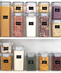 32-Piece Airtight Food Storage Containers Set BPA Free Plastic Canisters With Lids For Cereal, Dry Food, Flour And Sugar, Pantry Organization