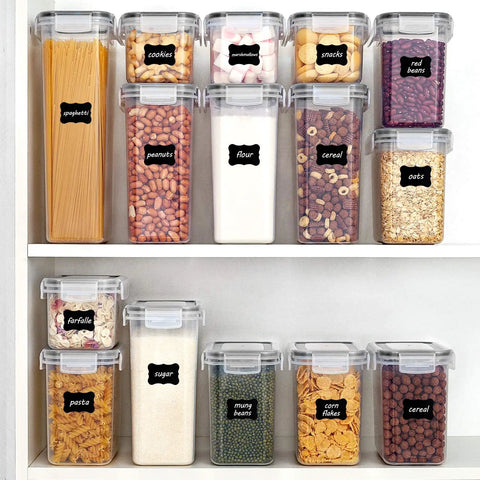 32-Piece Airtight Food Storage Containers Set BPA Free Plastic Canisters With Lids For Cereal, Dry Food, Flour And Sugar, Pantry Organization