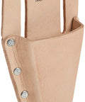 Rugged Heavy Duty Plier Tool Holder With Open Bottom Design, Model 417, made of beige leather with logo imprint on top.
