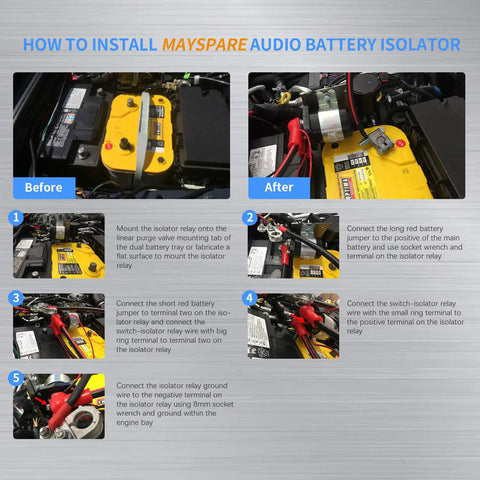 How to install 200 Amp Battery Isolator And Continuous Duty Solenoid For 12V Systems with step-by-step images.