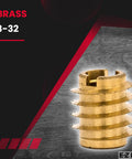 Knife Threaded Wood Inserts For Hard Wood Brass 8 32 Internal Threads 0.375 Inch Length Pack Of 25 product image