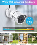 4 Pack 1080P HD TVI Security Cameras With 120Ft Night Vision Waterproof CCTV Bullet Cameras For Home Security, shown in rain, IP66 rated