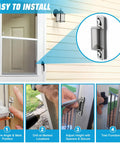 Durable Screen Door Latch Replacement Kit Compatible With Prime-Line K5148 installation steps and silver finish latch