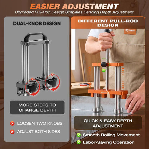 Top Notch Two Station Sheet Metal Bender With No Sweat Pull Rod Depth Control And Portable Rolling Stand For Slick Precise Creases That Run Flawless Everyday