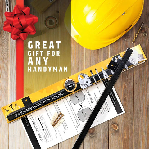 Gift-wrapped 17 Inch Beefy Magnetic Tool Holder Upgraded Version With Ultra Strong Magnets To Hold Heavy Tools Across The Full Length
