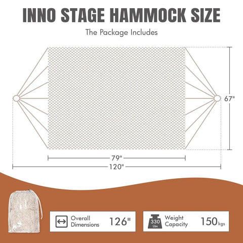 Diagram of Mayan Style Handwoven Rope Hammock For Two With Carry Bag Cozy 120 Inch Long By 67 Inch Wide Bed 500 Pound Capacity