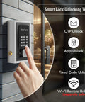 Smart Key Lock Box Wall Mount With Four Unlock Options Password App Bluetooth Wi Fi One Time Codes Remote Access Via Wi Fi Bridge