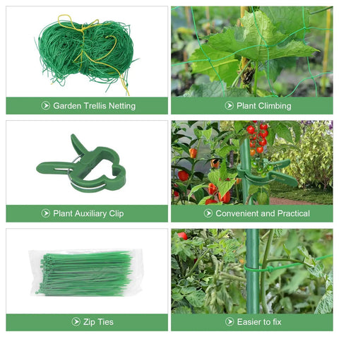 2 Pack Outdoor Plant Trellis Set For Climbing Vegetables And Vines Built To Last Metal With PE Coating No Rust Garden Supports Components