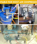 Air Compressor Pressure Switch With Adjustable Unloader And Relief Valve Preset 135 to 175 psi Four Port 26 Amp 220V on different compressors