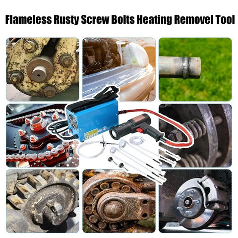 Heavy Duty 1500W Heat Induction Tool For Yanking Loose Stuck Rusty Bolts And Nuts Flameless Portable Metal Heater with induction heater and accessories.