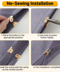 Step-by-step guide for installing 24 Pairs 14mm Magnetic Snaps For Purses And Totes No Sew Closures on fabric