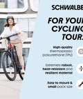 Cyclist riding a bike with Aerothan Tube Ultra Lightweight TPU Bicycle Inner Tube For MTB Mountain Bikes Trekking Gravel Cargo And BMX Heat Resistant Pro Grade Low Rolling Resistance Rim Brake Ready Made In Germany
