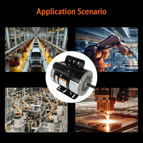 3 HP SPL Air Compressor Motor 56 Frame 3450 RPM Single Phase 60 Hz Five Eighths Shaft 115 230V in industrial scenarios