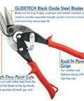 Midwest Blackout aviation snips with red handles; left- and right-cut offset tin snips