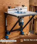 Serious Road Trip Ready Convertible Benchtop Router Table With Four Quick Change Configurations, foldable with dust port.