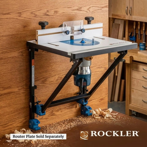 Serious Road Trip Ready Convertible Benchtop Router Table With Four Quick Change Configurations, foldable with dust port.