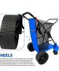 Grab And Go Heavy Duty Beach Cart Folding Wagon With Sand Wheels And Umbrella Holder That Holds Four Chairs Includes Storage Pouch