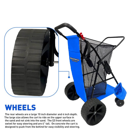 Grab And Go Heavy Duty Beach Cart Folding Wagon With Sand Wheels And Umbrella Holder That Holds Four Chairs Includes Storage Pouch