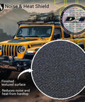Boom Mat sound-deadening mat for Jeep Wrangler JL; black textured surface (close-up)