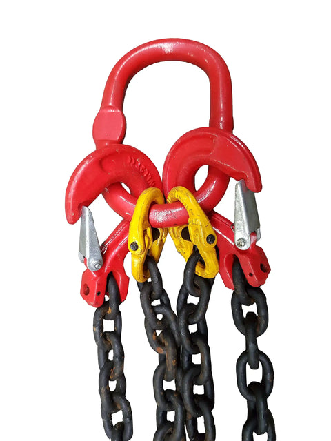 Built Tough For Everyday Jobs Kick Serious Weight With This Grade Eighty Alloy Double Leg Lifting Chain Sling Five Sixteenths Inch By Seven Feet Powder Coated Two Ton Rigging Gear