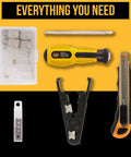 Badass 15-In-1 Network Tool Kit 2 Pack includes crimper, wire stripper, screws, and connectors in durable carry case.