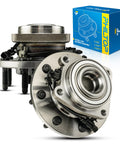 4WD Front Wheel Hub Assembly For 2011-2019 Chevrolet Silverado 2500 HD And 2011-2019 Chevrolet Silverado 3500 HD Plus GMC Sierra 2500 HD And 3500 HD With ABS 8 Lug Ready-To-Roll Drop-In Bearing Replacement with box packaging