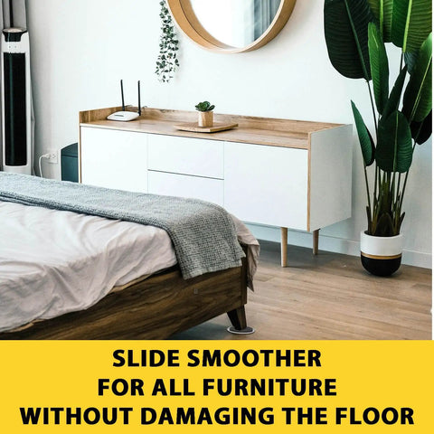 8 Piece Furniture Sliders Set 9.5 Inch Heavy Duty Gliders Floor Safe For Carpet Hardwood Tile Floors Reusable Plastic Moving Pads Protectors For Large Furniture Easy Glide Pads Beige
