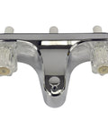 8 Inch Center-Set RV And Mobile Home Shower And Tub Faucet With Dual Chrome Knobs, Clear Acrylic Handles, Bottom View
