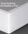 Dead Simple 9 Inch Box Spring With Built Tough Steel Core And Pristine White Cover close-up of breathable white cover texture.