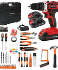 Cordless Drill Kit 21V Power Drill Set With Two Batteries And Charger 25 Plus 3 Torque Settings Two Speed Modes Up To 1850 RPM