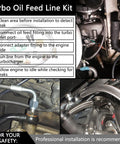 Oil Feed Line Kit For T3 T4 T60 T61 T70 1/8 NPT 90 Degree 41 Inch Universal Turbocharger installation guide