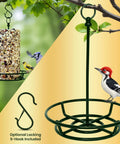 Rugged Cylinder Bird Feeder Holder For Outdoor Hanging Holds Bird Seed Cylinders Logs And Birdseed Cakes Up To Six Inch Diameter With O Ring And Locking S Hook Includes Mounting Accessories holding seed cylinder and birds