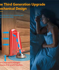 Portable Door Jammer Lock For Travel Security And Home Safety Anti Theft Prevention This Lockdown Door Stop Stops BreakIns In Hotels Apartments And Homes Perfect For Homeowners And Families Red, installed beside closed door.