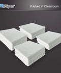 AAWipes cleanroom wipes, 4x4 in, lint-free ESD-safe polyester cloths; four stacks shown