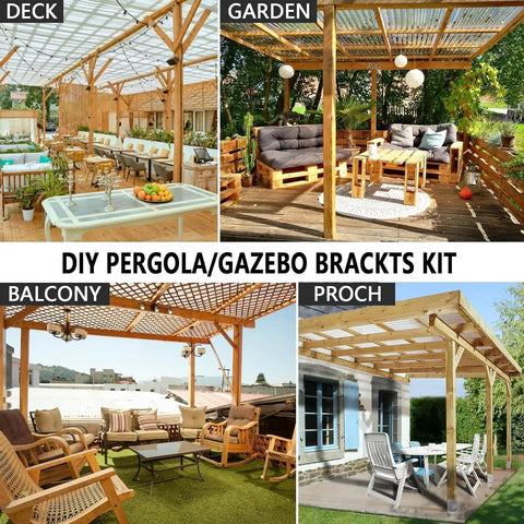3 Way Pergola Brackets Kit For 4x4 Wood Beams With Post Anchors T Shape Flat Wood Brackets Heavy Duty Galvanized Steel Matte Black Finish Built To Last For Outdoor Patio Gazebos And Cabins 2 Pack