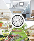 10 Inch Indoor Outdoor Thermometer With Large Readout No Battery Needed Calibrates Automatically In About 3 Hours Built In Temperature And Humidity Sensor For Home Garden Patio And Outdoor Decor Black in room, office, greenhouse, balcony