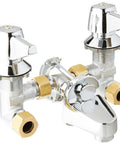 Chrome Two-Handle Shelf-Back Bathroom Faucet With No-Fuss One-Wrench Install, Built Tough For Busy Bathrooms