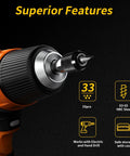 Close-up of 33 Piece Screw Extractor And Bolt Remover Kit With HSS Drill Bits Magnetic Extension Bit Holder Easy Out Removers