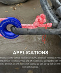66000 Lbs Breaking Strength Winch Snatch Recovery Ring For Soft Shackle And Synthetic Rope Heavy Duty Snatch Block Ring For ATV UTV SUV Exterior Accessories Blue on pink rope
