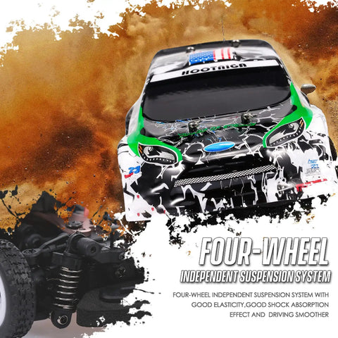 Drift Master 1 To 28 Scale RC Car With 4WD Drifting Action 30kmh Speed Electric RTR Metal Chassis showcasing four-wheel suspension