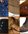 Leather Snaps And Fasteners Kit 15mm Metal Snap Button Kit With 4 Installation Tools Heavy Duty Brass Rivets on clothing and footwear