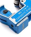 Close-up of Pro Grade Mini Pipe Cutter for Copper Brass Aluminum and Thin Stainless Steel Pipes 1/8 Inch to 1 1/8 Inch.