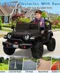 Child enjoys 24V Two Seater Kids Ride On Car With Remote Control Four Wheel Drive 800W Motor in the neighborhood
