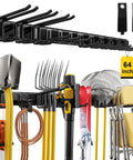 64 Inch Garage Wall Tool Organizer With 900 Lb Heavy Duty Steel Rack 12 Longer And Thicker Hooks Plus 2 Straps for tools