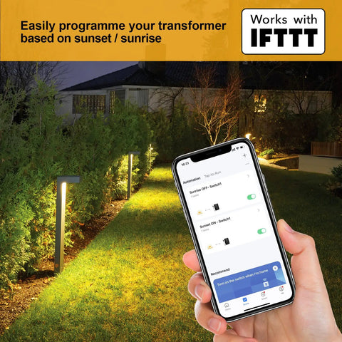 Smart 120 Watt Low Voltage Landscape Transformer With Two Independent Zones For Indoor Outdoor Lighting app control screen